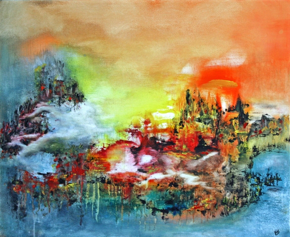 LE CHATEAU DES BRUMES 2009 HUILE SUR TOILE 60 x 74