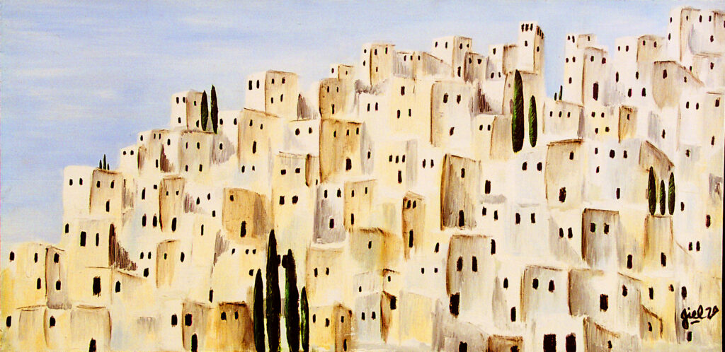 8-VILLAGE-MEDITERRANEEN-HUILE-SUR-TOILE-40-x-80