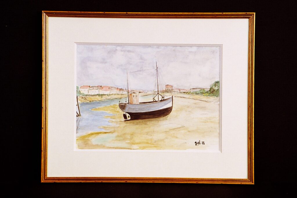 BATEAU AU SEC - aquarelle/papier